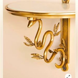 Anthropologie Serpentine Marble Shelf - Antique Brass